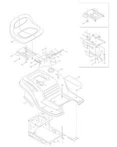 Seatandfender Assembly Diagram and Parts List for 13AC762F000 2008 Yard Machines Lawn Tractor